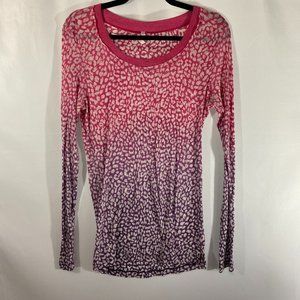 Rue 21 Long Sleeve Pink and Purple Pattern Top